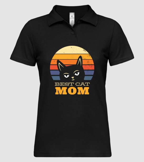 Cea mai bună mamă pisică model negru pe tricou