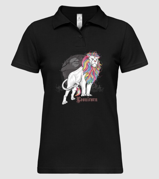 Leonicorn model negru pe tricou