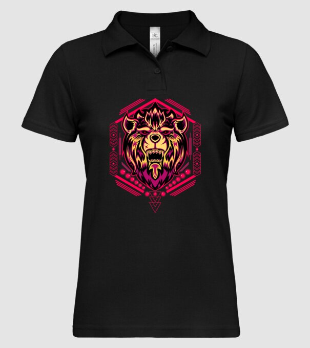 Lion geometry model negru pe tricou