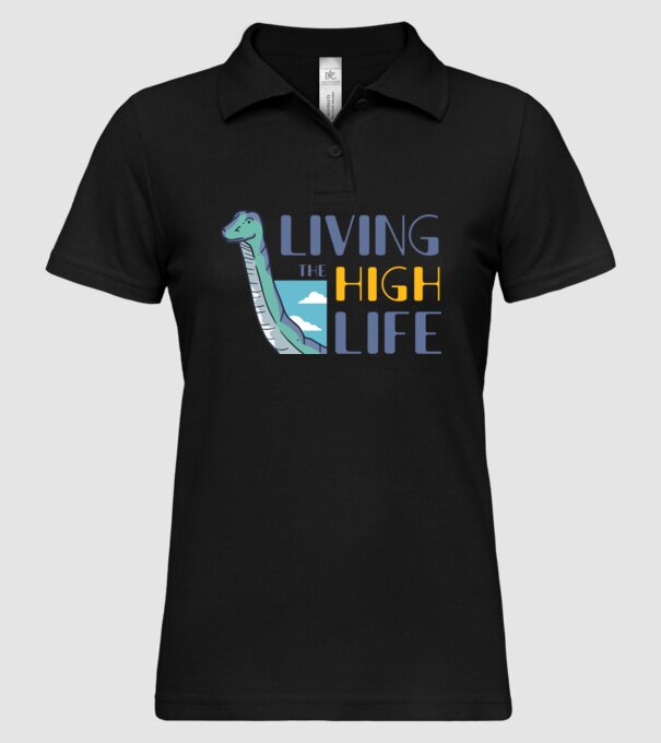 Living the High Life Dinosaur model negru pe tricou