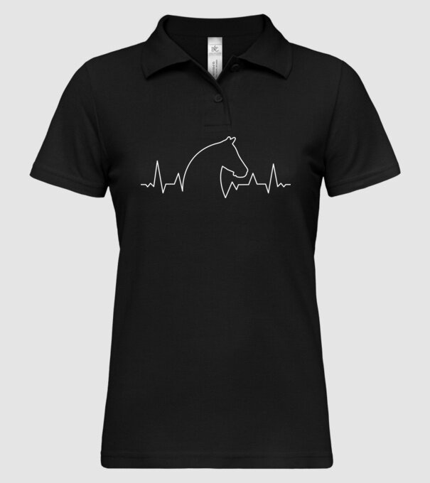 Bătăi de inimă cu cal model negru pe tricou