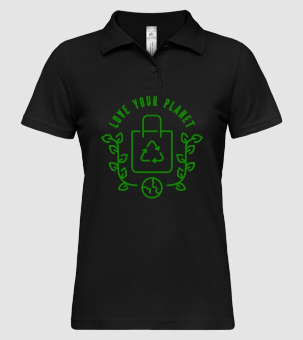 Love Your Planet - Ziua Pământului model negru pe tricou