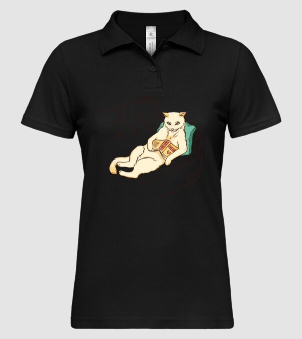 Odihnă Pisică model negru pe tricou