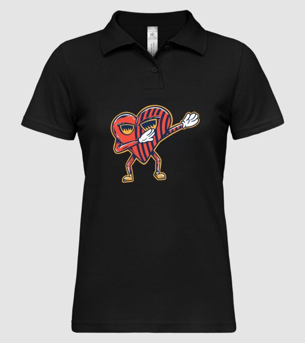 Inimă DAB cărți de joc maghiare model negru pe tricou