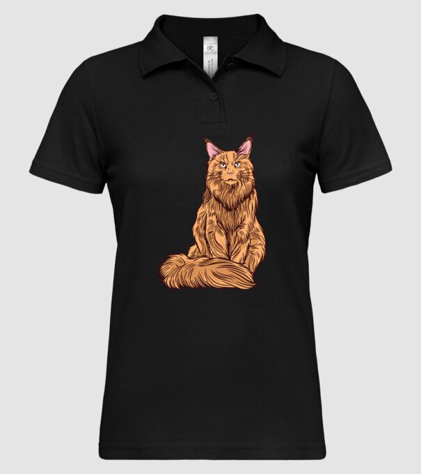 Pisică Maine Coon model negru pe tricou