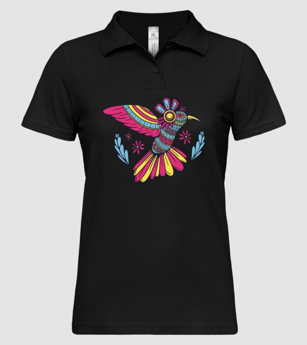 Mandala Colibri model negru pe tricou