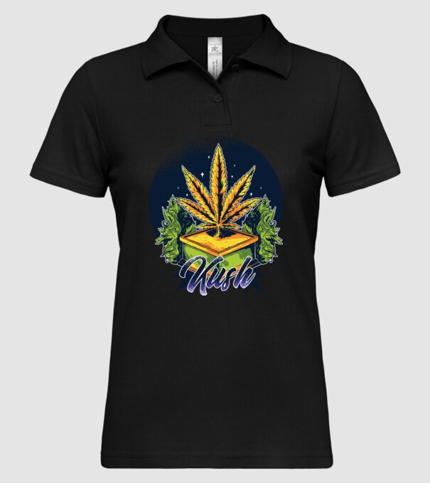 Marijuana Kush model negru pe tricou