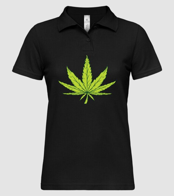 Frunză de marijuana model negru pe tricou
