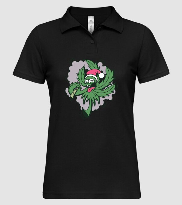 Marijuana Santa model negru pe tricou