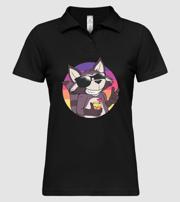 Raton cool model negru pe tricou