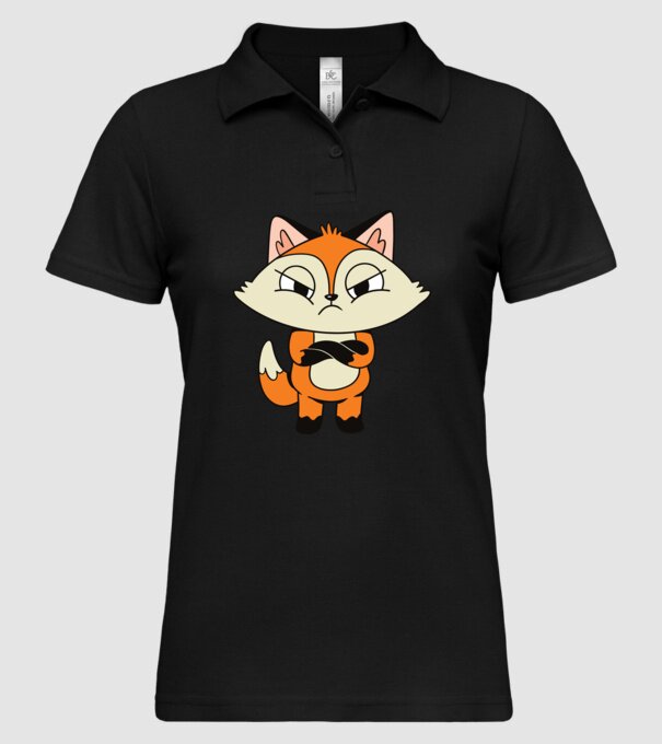 Vulpe furioasă model negru pe tricou