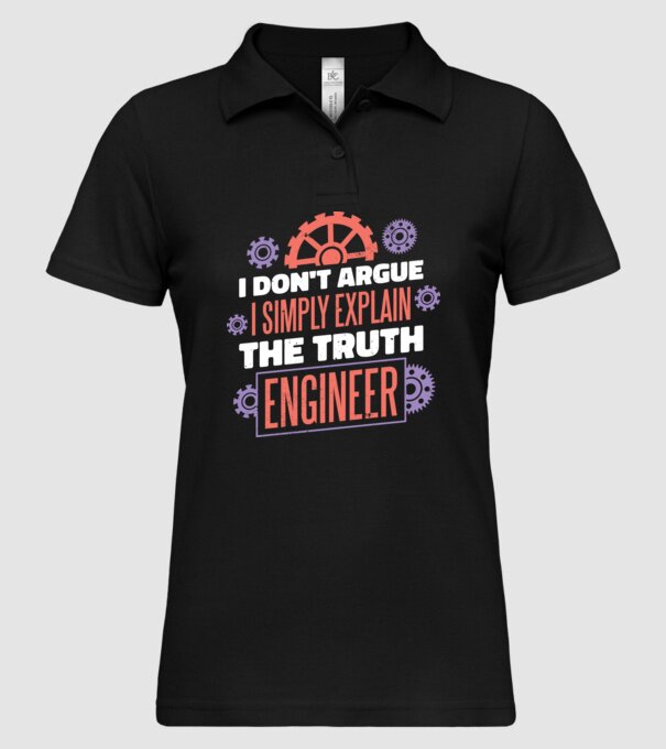 Inginer - Nu discut, pur și simplu spun adevărul model negru pe tricou