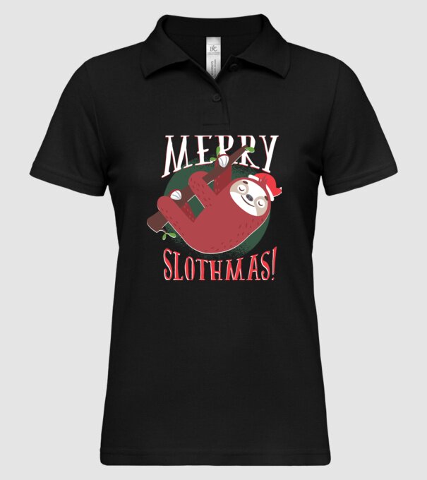 Merry Slothmas Crăciun cu Leneș model negru pe tricou