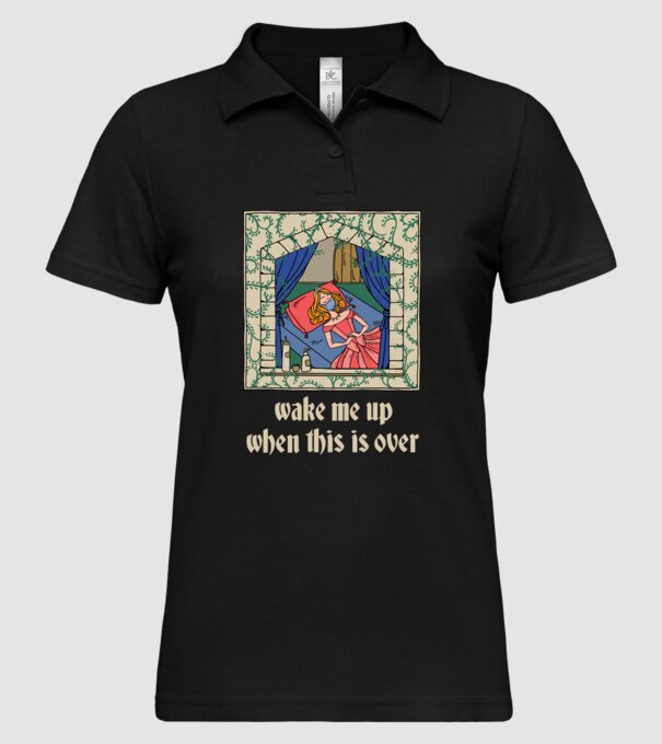 Prințesă de basm cu mască model negru pe tricou