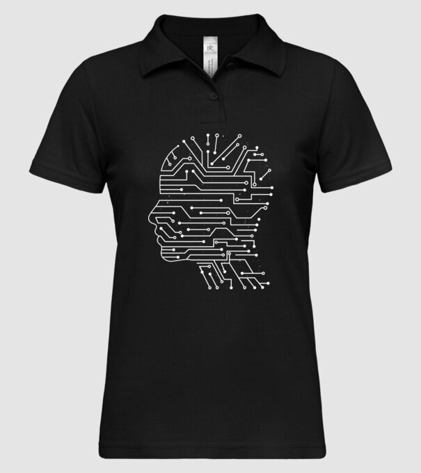 Inteligența artificială AI model negru pe tricou