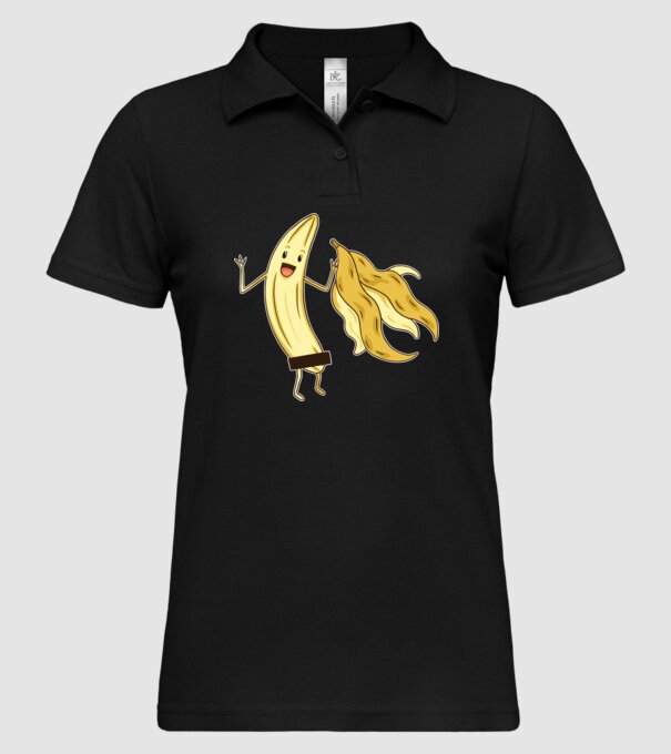 Banană goală model negru pe tricou