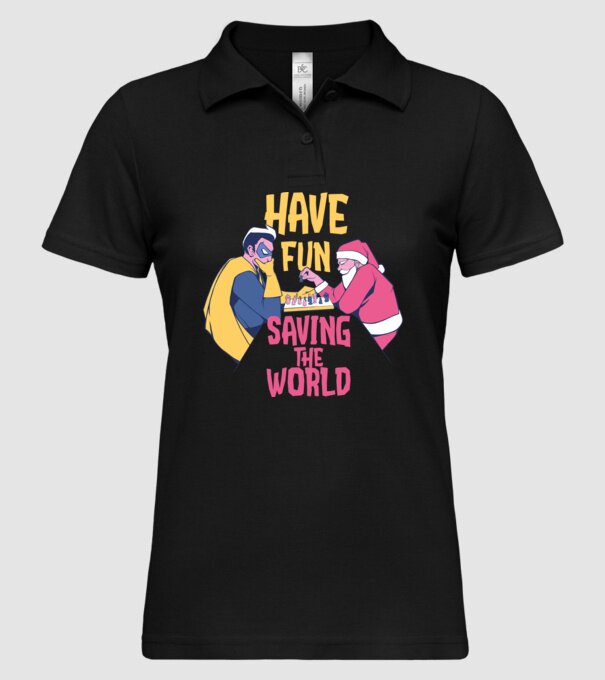 Moș Crăciun și șah super-erou - tricou de Crăciun amuzant model negru pe tricou