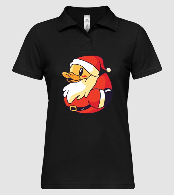 Tricou Moș Crăciun Rață model negru pe tricou