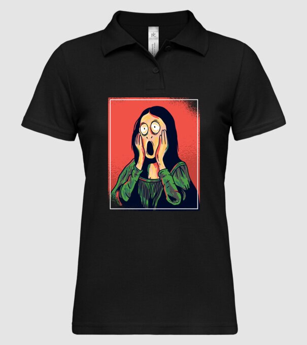 Mona Lisa țipăt model negru pe tricou