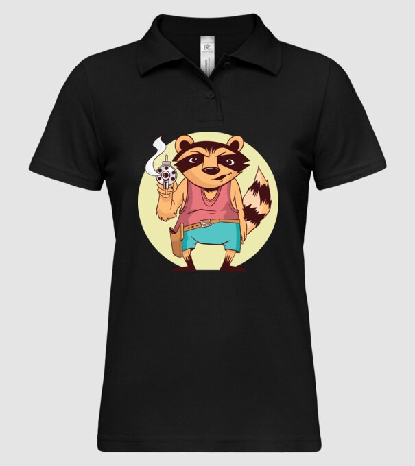 Raton cu armă model negru pe tricou