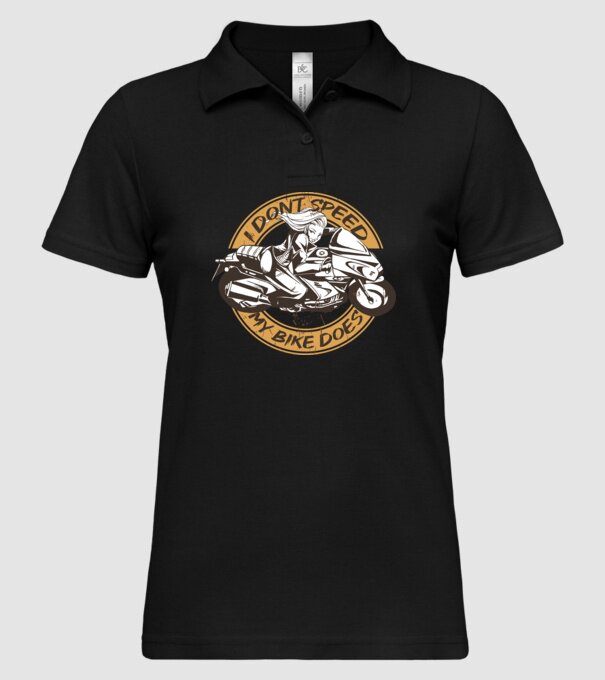 Fată Motociclist model negru pe tricou