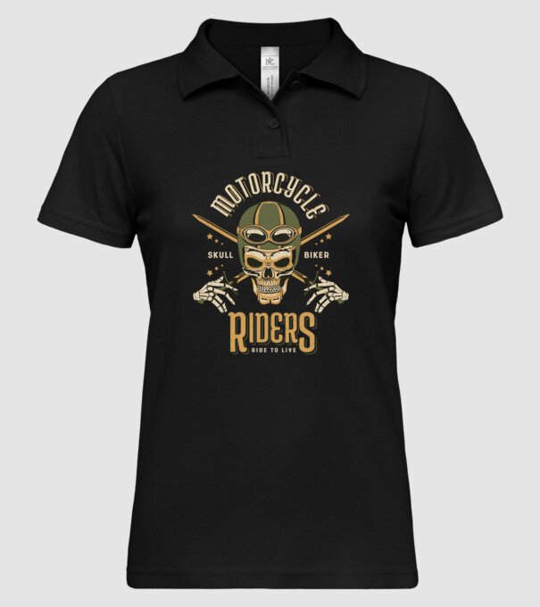 Craniu Motociclist model negru pe tricou
