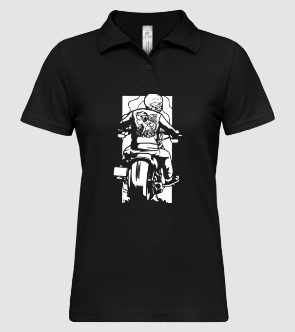 Craniu Motociclist model negru pe tricou