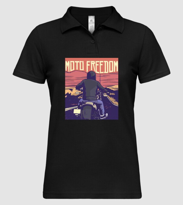 Libertate Motociclist model negru pe tricou