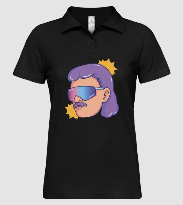 Cap Mullet Retro model negru pe tricou