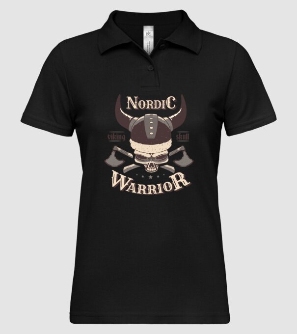 Nordic Warrior model negru pe tricou