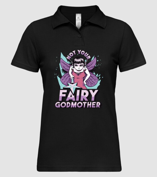 Not Your Fairy Godmother model negru pe tricou