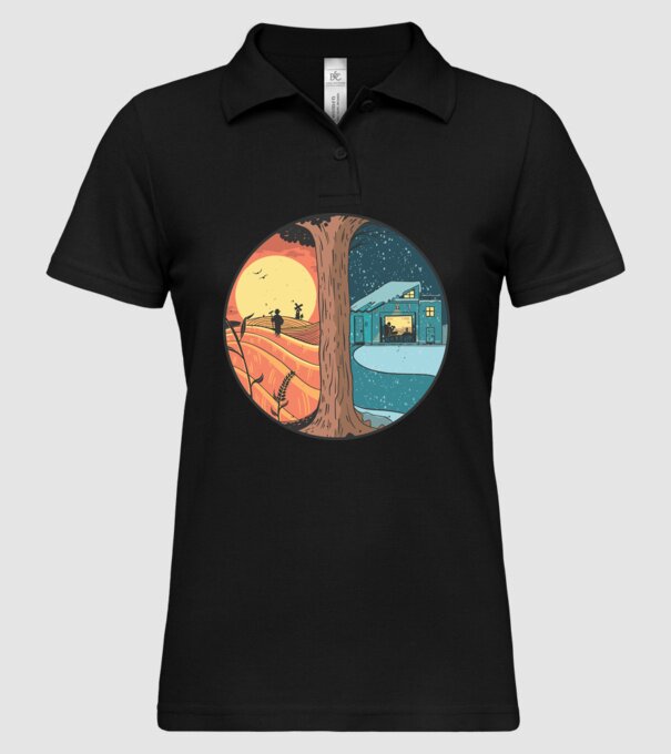 Vară vs iarnă model negru pe tricou