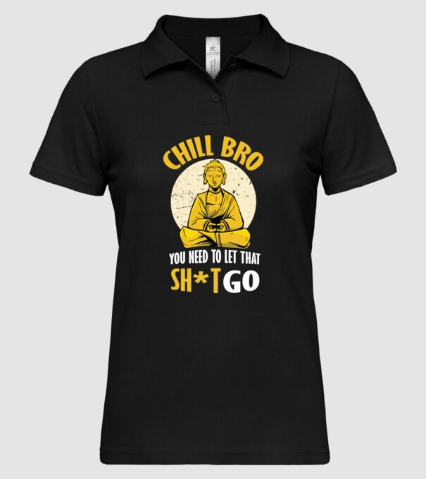 Calmează-te, lasă acel rahat Buddha model negru pe tricou
