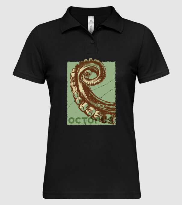 Caracatiță Octopus model negru pe tricou