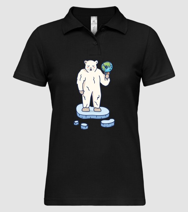 Topirea gheții cu urs polar model negru pe tricou