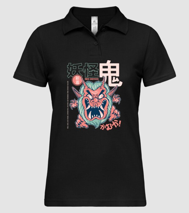 Oni Yokai Anime model negru pe tricou