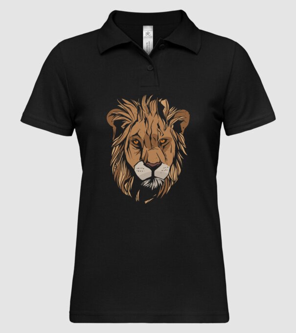 Cap de leu model negru pe tricou