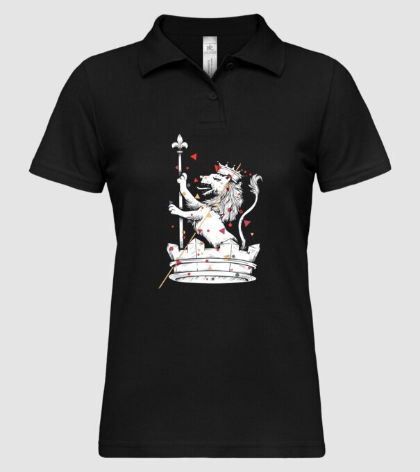 Leu Coroană model negru pe tricou