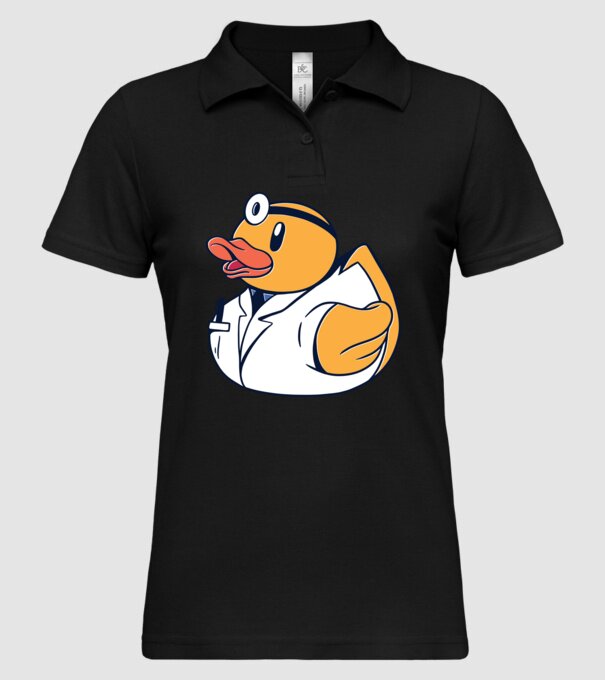 Medic Rățușcă de cauciuc model negru pe tricou