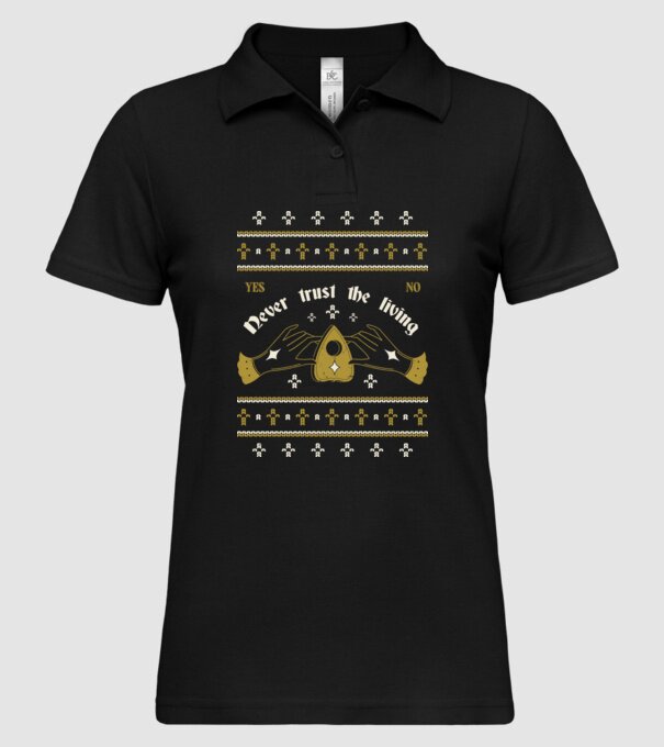 Ouija Motiv de Crăciun model negru pe tricou