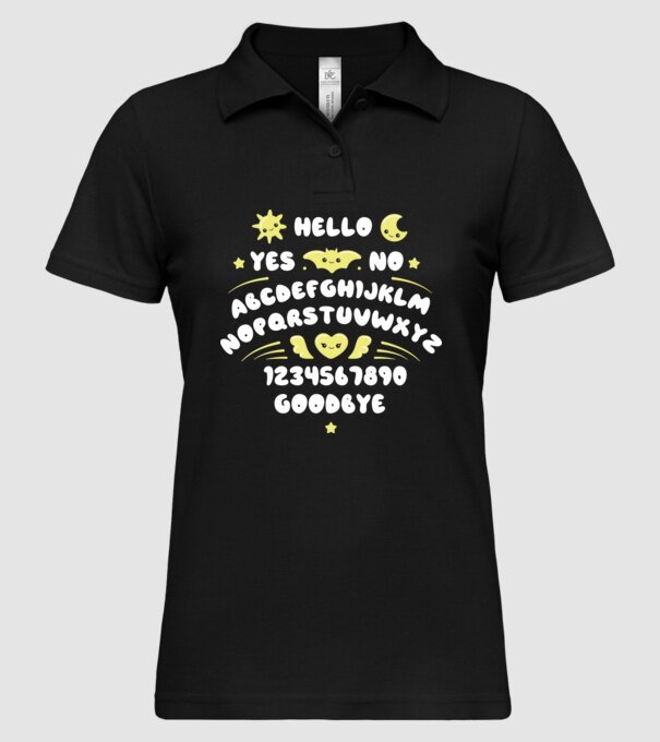Motiv Ouija model negru pe tricou