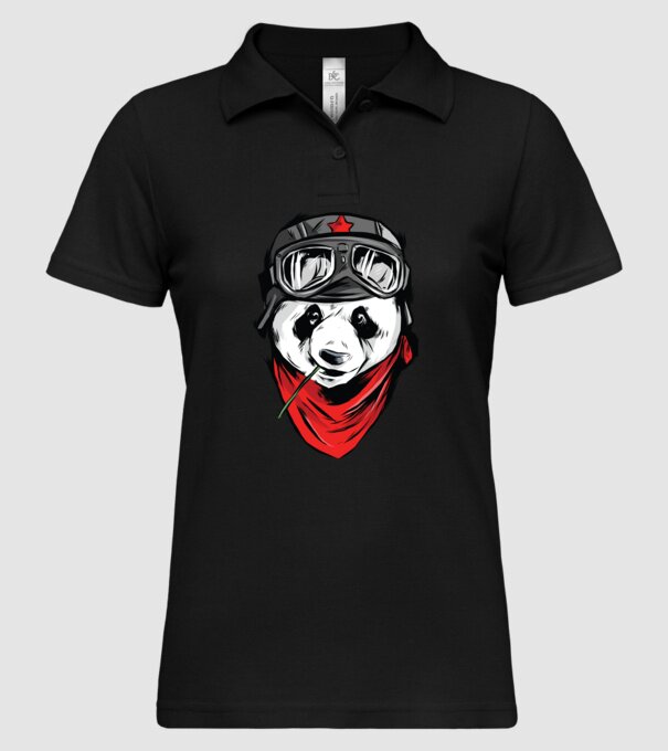 Panda Gerilla model negru pe tricou