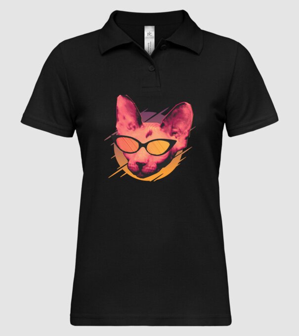 Pisică Petrecere model negru pe tricou