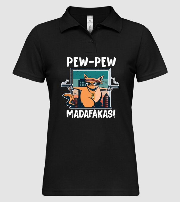 Pew Pew Pew Madafakas Pisică model negru pe tricou