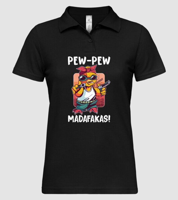 Pew Pew Pew Madafakas Pui model negru pe tricou