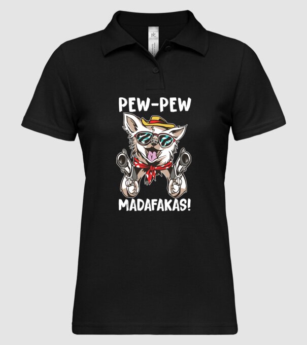 Pew Pew Pew Madafakas Chivava model negru pe tricou