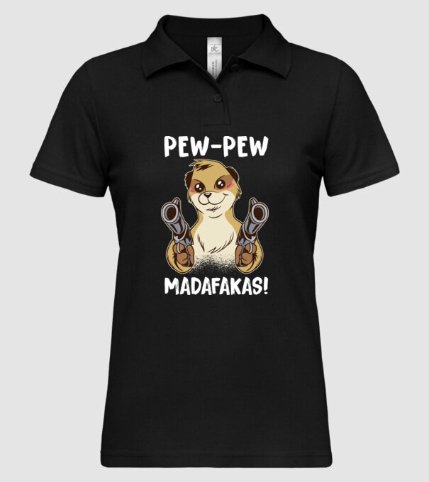 Pew Pew Pew Madafakas Suricată model negru pe tricou