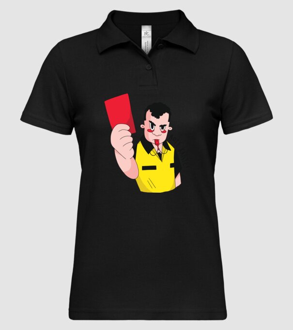 Cartonaș roșu model negru pe tricou