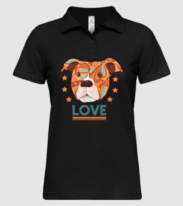 Dragoste Pitbull model negru pe tricou