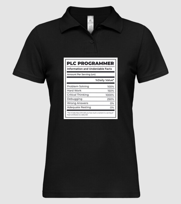 Programator PLC model negru pe tricou